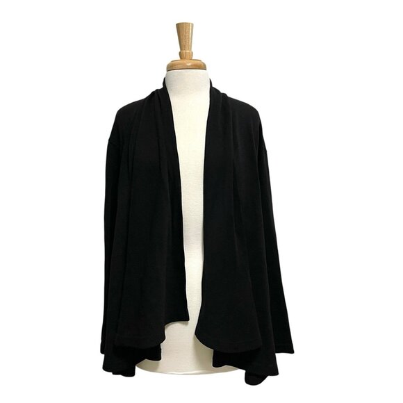 BRYN WALKER 100% Wool Open-Front Knit Cardigan Sweater Classic Black size Small - Picture 1 of 9